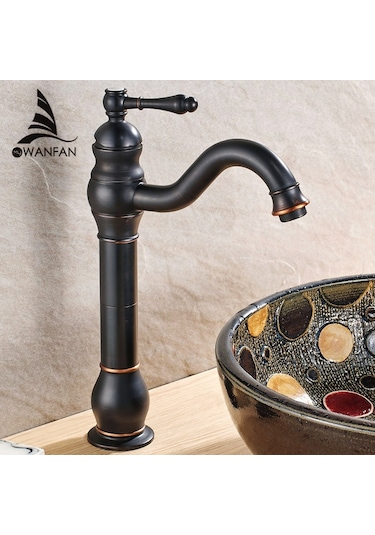 Wanfan Çanak Lavabo Uyumlu Banyo Lavabo Bataryası Siyah