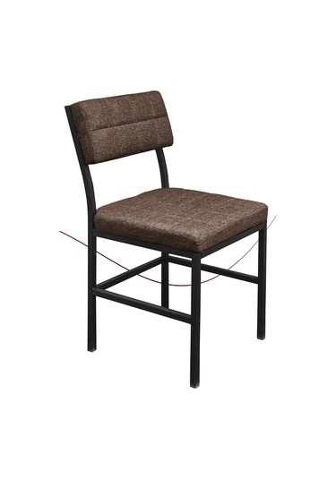Nemeron İkon Mutfak Sandalyesi Keten Kumaş Metal Sandalye Silinebilir Kafe Salon Sandalyesi - Kahve Kahve