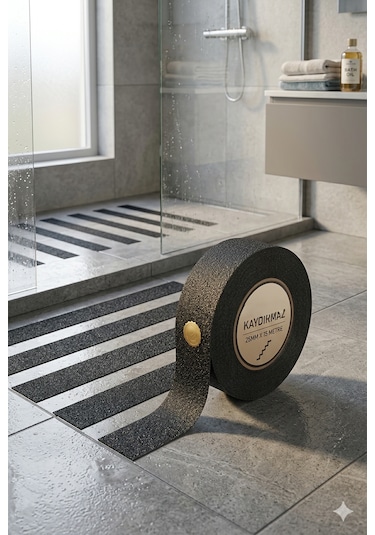 Siyah Kaydırmaz Bant - Merdiven, Banyo, İç Ve Dış Mekan - 25mm X 15