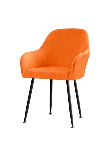 Turuncu Kadife Streç Koltuk Kapak Elastik Düz Renk Yemek Sandalyesi Kapakları Ev Dekor Yıkanabilir Yüksek Kol Dayama Ofis Koltuğu Slipcovers