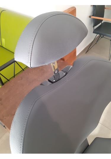 Geri Yatarlı Yükseklik Ayarlı Kuaför Makyaj ve Kaş Koltuğu Gri