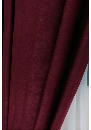 Evdepo Home Deniz Soft Pileli Fon Perde Bordo (446544119) Bordo