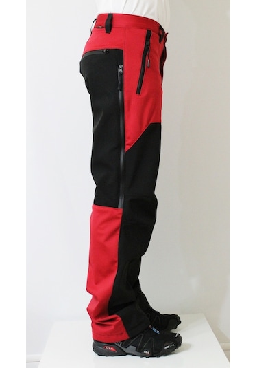 Mudwill Erkek Kışlık Softshell Pantolon Kırmızı-Siyah Kırmızı