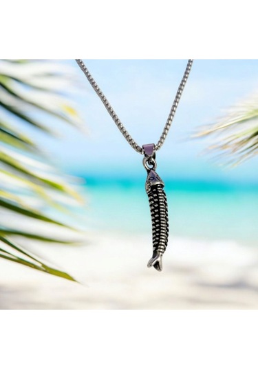 Unisex Balık Figürlü Çelik Kolye 8800