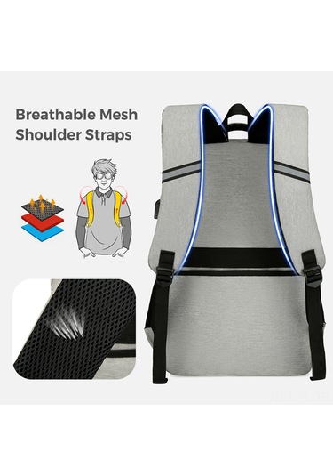Lemestar Isı Yalıtımlı Çift Omuzlu Sırt Çantası - Leakproof Soğutucu Bölme, 15.6" Laptop Bölümü, Su Geçirmez Kumaş, Anti-hırsızlık Özelliği, Sınıf-ofis-seyahat İçin - Koyu Gri Çok Renkli