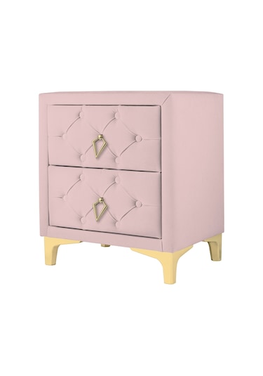 Ruby 2 Çekmeceli Komodin-gold Model Kapitoneli Yatak Odası Iki Çekmeceli Komodin&şifonyer Modelleri Pembe Ruby 2 Çekmeceli Komodin-gold Model Kapitoneli Yatak Odası Iki Çekmeceli Komodin&şifonyer Modelleri Pembe
