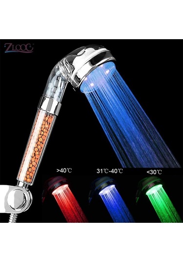 Tasarruflu Boncuklu Ledli Duş Başlık Seti Pil Veya Elektrik Gerekmez Kinetik Enerjili Renkli