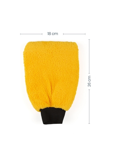 Dat35 İzmirglove Sarı Mikrofiber Oto Yıkama Ve Araç Pasta Cila Eldiveni
