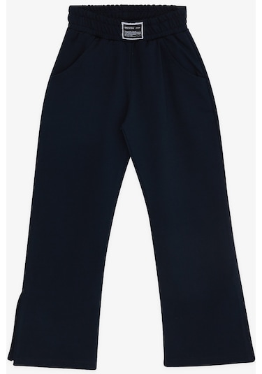 Breeze Kız Çocuk Eşofman Altı Paçası Yırtmaçlı 8-14 Yaş, Lacivert