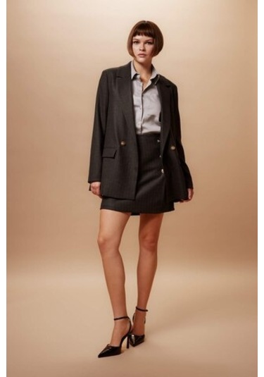 DeFacto   A Kesim Normal Bel Astarlı Mini Etek B5672AX23AUAR104 Antrasit