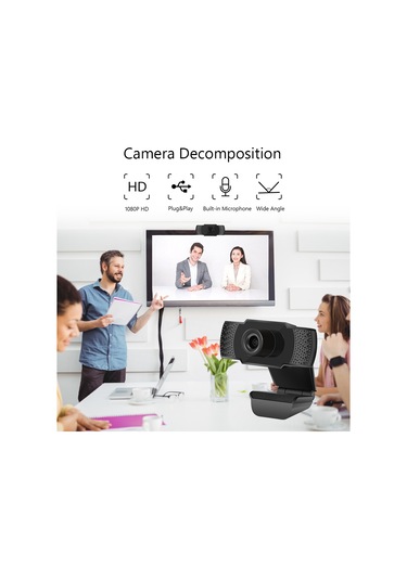 Geeksen 1080p Hd Usb Webcam İle Gürültü Engelleme Mikrofonu - Çevrimiçi Öğretim, Video Konferans Ve Canlı Yayın İçin