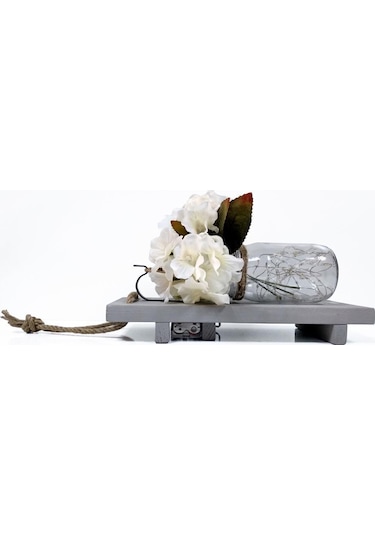 Cajuart Dekoratif İkili Kavanoz Yapay Çiçek Peri Led I Aplik Sarı