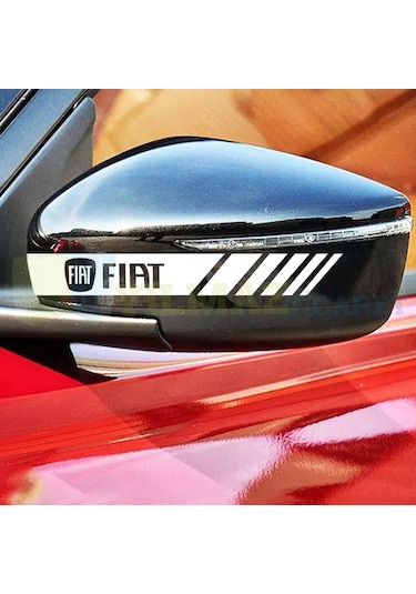 Fiat Logo Arma Yan Ayna Kapağı Şerit Sticker Yapıştırma 3 Çift 20 X 2 Cm