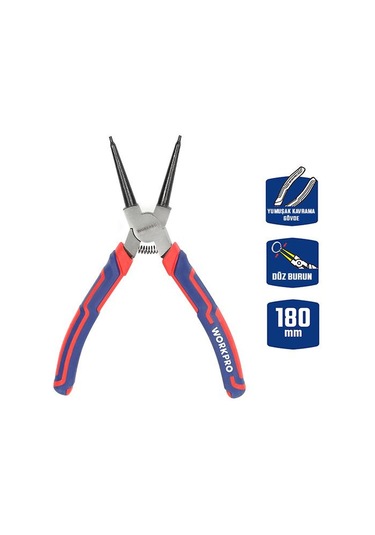 Workpro Wp231152 180mm Cr-v Düz Yaylı Profesyonel İç Segman Pensesi
