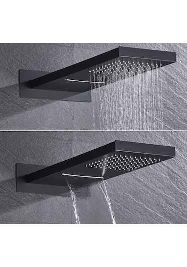 Fause Fau111-B Ankastre Comfort Panel Şelale Duş Seti Siyah