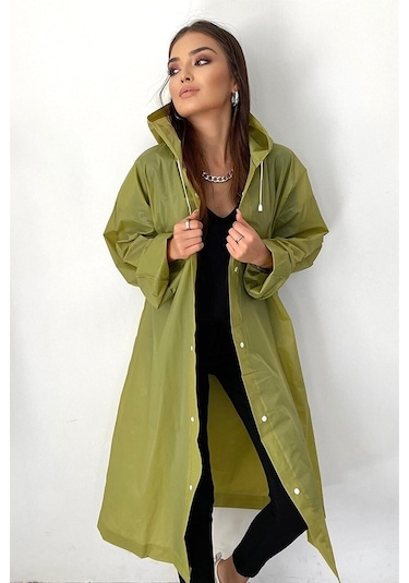 Marlux M21M Unisex Kapüşonlu Çıtçıtlı Eva Yağmurluk - Haki