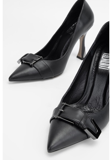 Valmenti Kadın Siyah Hakiki Deri Topuklu Ayakkabı 909 9026 Bn Ayk Sk23/24 Siyah