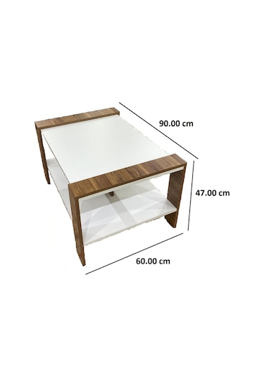 Bicabin Atina Dekoratif Orta Sehpa Garda Beyaz (Coffee Table)