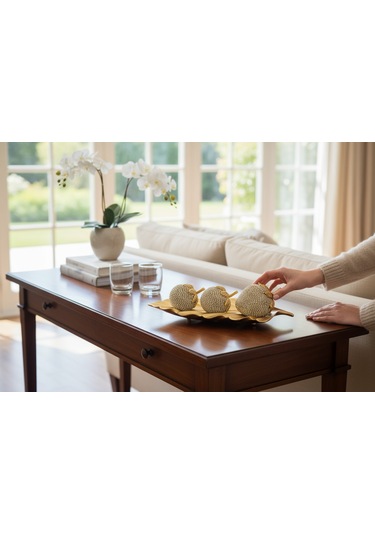 Frefly Store 3'lü Altın Renk Ve Taş Süslemeli Armut Biblo Seti