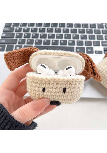 Airpods Uyumlu 3 Peluş Kulaklık Koruyucu Yumuşak Kılıf İçin Uzun Kulaklar Kahverengi Köpek Kahverengi