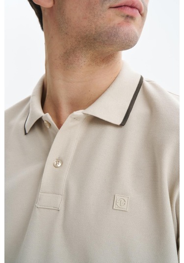 Arma Erkek Battal Büyük Beden Basic % 100 Pamuk Pike Polo Yaka Tişört Y29374870202 Bej