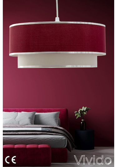 Vivid Tekli Sarkıt Bordo Avize Bordo