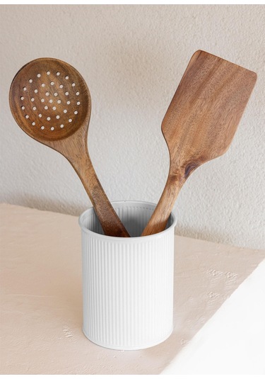 The Mia Stripe Tezgah Üstü Kaşıklık Beyaz 13x11 Cm