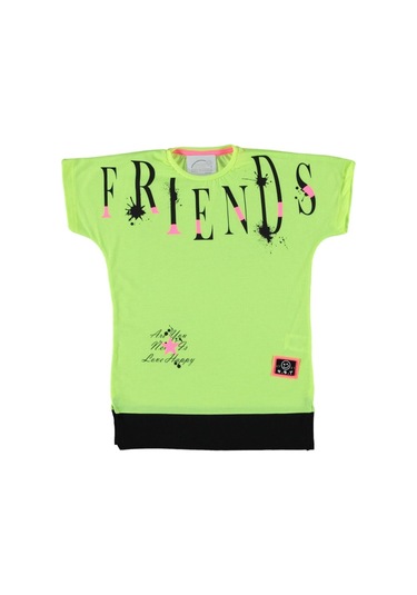 Liay Moda Frıends Baskılı Kız Çocuk Tişört Yeşil