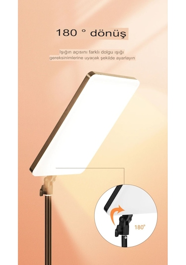 19 Inç Led Video Işık Kiti Studio Pograph Light Kamera Lambası Dimmabable Tripodlu Panel Işık