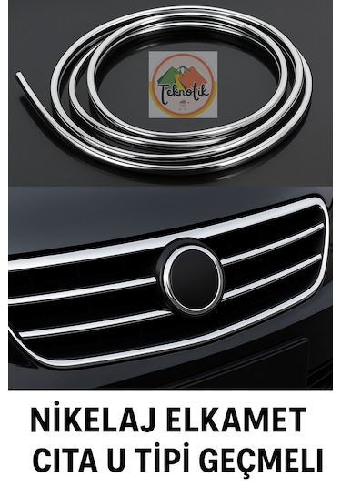 Suzuki Wagon R Uyumlu Nikelaj U Tipi Nikelaj Çıta Kapı & Panjur İçin Krom Detay 15 Metre