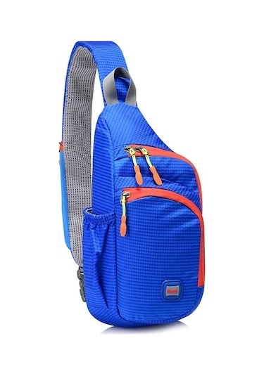 Outdoor Spor Çantası Erkek Kadın Koşu Yürüyüş Bisiklet Seyahat İçin Pratik Göğüs Çantası Mavi