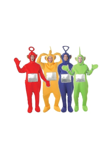4 Renk Teletubbies Rolü Yetişkin Komik Kostüm W-mükemmel Kırmızı