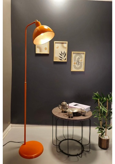 Dolce Lambader Turuncu Metal Gövde Tasarım Lüx Yerden Aydınlatma Yeşil