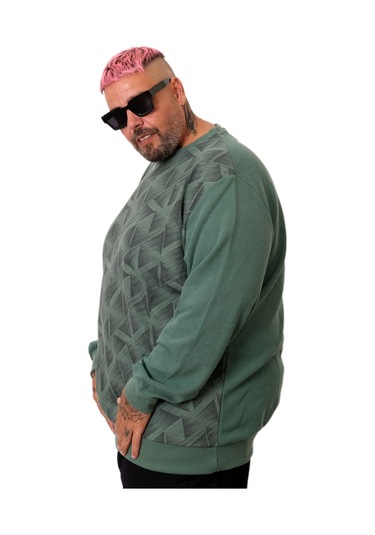 Mode Xl Erkek Bisiklet Sweatshirt Selanik U25819 Yeşil