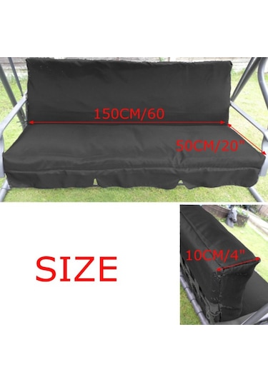 Ximistore9 Bahçe Salıncak Kılıfı - Su Geçirmez Ve Solmaz 3 Kişilik Outdoor Koltuk Örtüsü Siyah