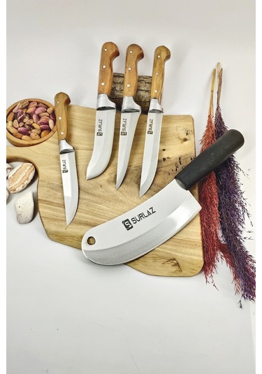 Sürmene 5 Parça Pro Satır Bıçak Set Kahverengi - Siyah