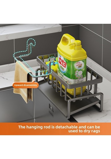 Yifomall Mutfak Lavabo Depolama Rafı: Sponji, Çelik Top, Mop Saklama İçin Sulu Su Alma Tablası Ve Çubuklu Dayanıklı Beyaz Organizer Diğer