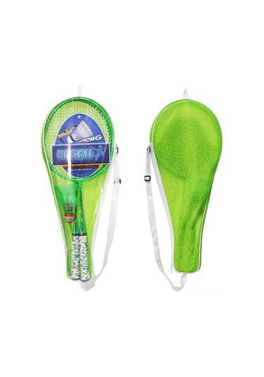 Geeksen Çocuk Badminton Raketi Seti Yeşil - Demir Alaşımlı, Nylon Uçlu 2 Raket 2 Top Ve Çanta İçerir