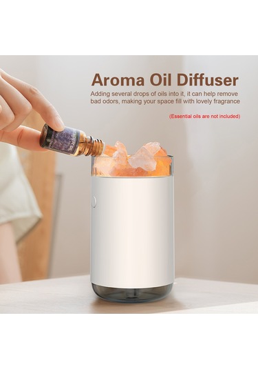 Skycity Pembe Usb Tuz Lambalı Nemlendirici, Renkli Işık Ve Aromaterapi Fonksiyonlu Yatak Odası Gece Lambası