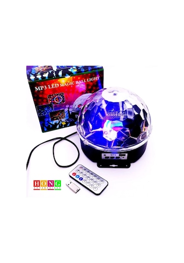 Küre Disko Topu Müzik Çalar Renkli Lazer Işıklı Bluetooth 5365