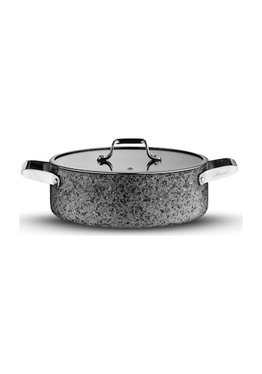 Brioni Stone-h 7 Parça Çizilmez Yanmaz Yapışmaz Indüksiyon Tencere Seti Gri