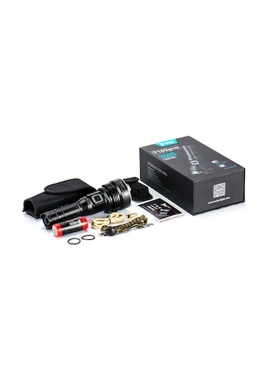 Wuben T102 Pro 3500 Lümen Profesyonel Taktik El Feneri Siyah