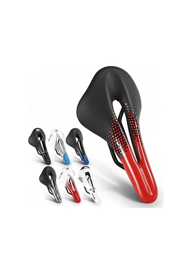 Jeemson West Bıkıng Ergonomik Bisiklet Seli - Yüksek Esneklikli, Havalandırmalı Yol Bisikleti Jantı - Kırmızı-siyah 250x145mm Çok Renkli