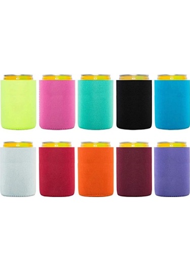 6 Bira Soğutucu/kılıf Yumuşak Yalıtımlı Yeniden Kullanılabilir Tutucu Siyah Çok Renkli