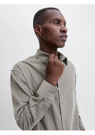 Jprccascot Corduroy Kadife L/s Shırt 12282351 Gri