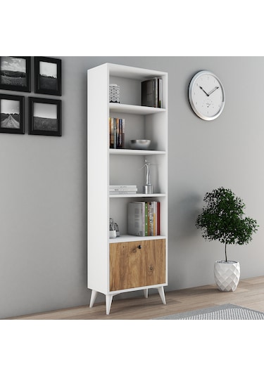 Ferniso Mobilya Tek Kapaklı Kitaplık Beyaz-çam