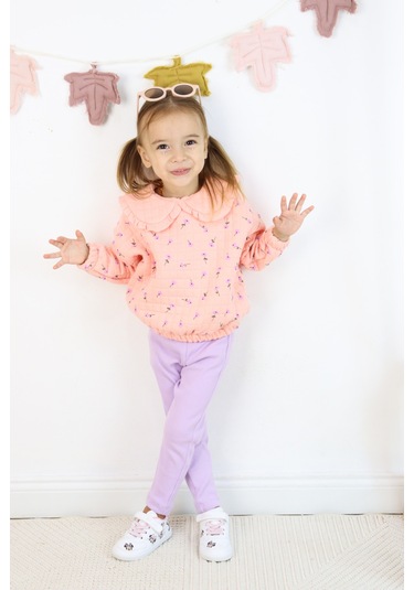 Harika Kids Kız Çocuk Orta Kalınlıkta Taytlı Takım Pembe