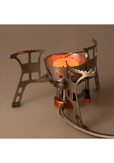 Pazly Taşınabilir Rüzgar Geçirmez Kamp Ocağı, Katlanabilir Split Yanıcı, Çok Renkli Çok Renkli