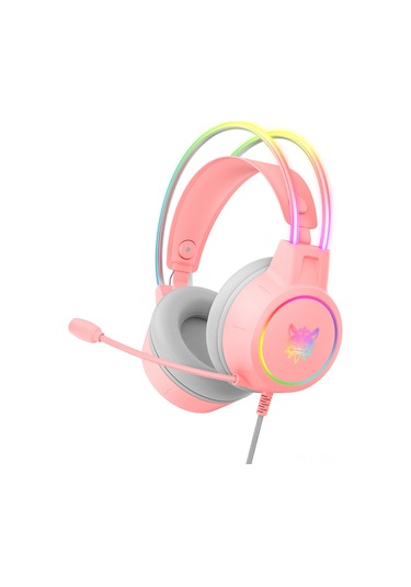 Yaozixa Oyuncu Kulaklığı Pembe X15 Pro - 50mm Sürücü, Tüm Yönlü Mikrofon, 3.5mm + Usb Bağlantı