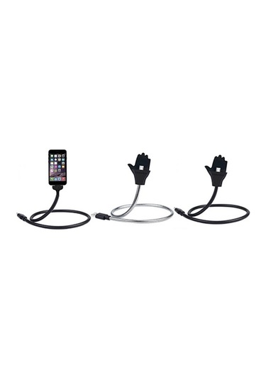 Joyhub Yaratıcı Telefon Şarj Cihazı Esnek Stand Up Tutucu Usb Şarj Veri Kablosu Siyah Yok Havalandırma